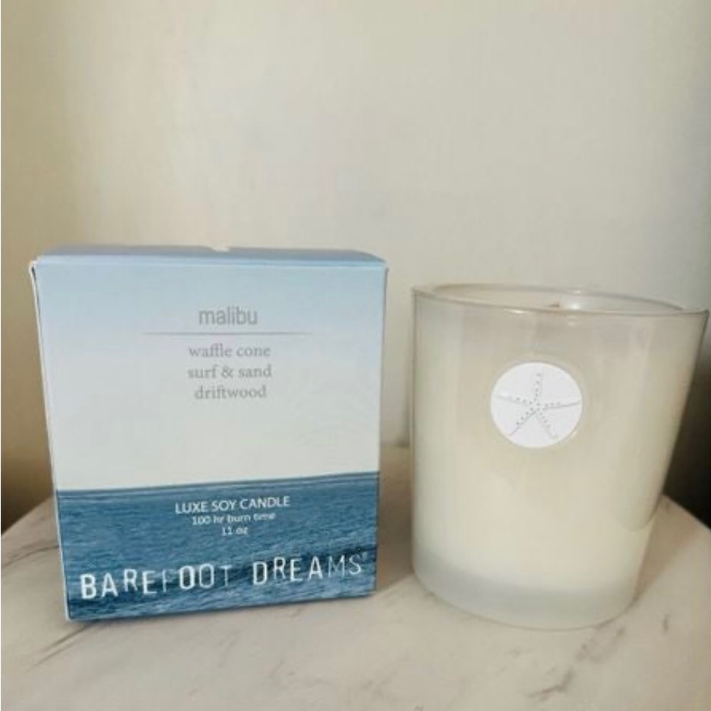 BNIB SEALED Barefoot Dreams Malibu luxe soy candle 100 hour